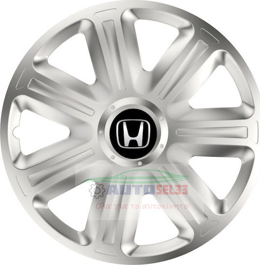 Versaco Auto Radkappen Set Comfort 111044 mit Marke Honda 4Stück 13" Silber
