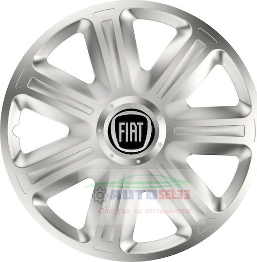 Versaco Car Hubcap Set Comfort 111044 with Fiat Emblem 13" 4pcs Silver