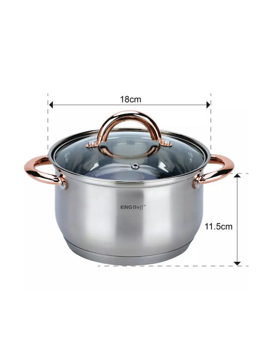 KING Hoff Pots Set of Stainless Steel with No Coating Inox / Copper 8pcs