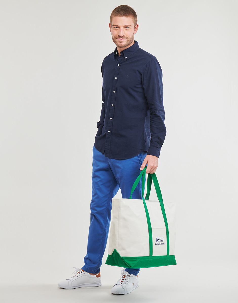 Ralph Lauren Μακρυμάνικo Βαμβακερό Πουκάμισο Μπλε 710938519003