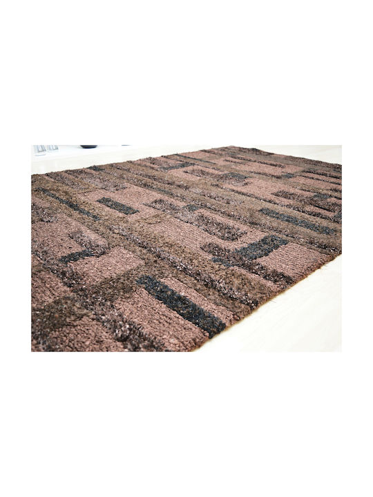 Aslanis Home Dark Tufted Δερμάτινο 160x230cm Dark Brown