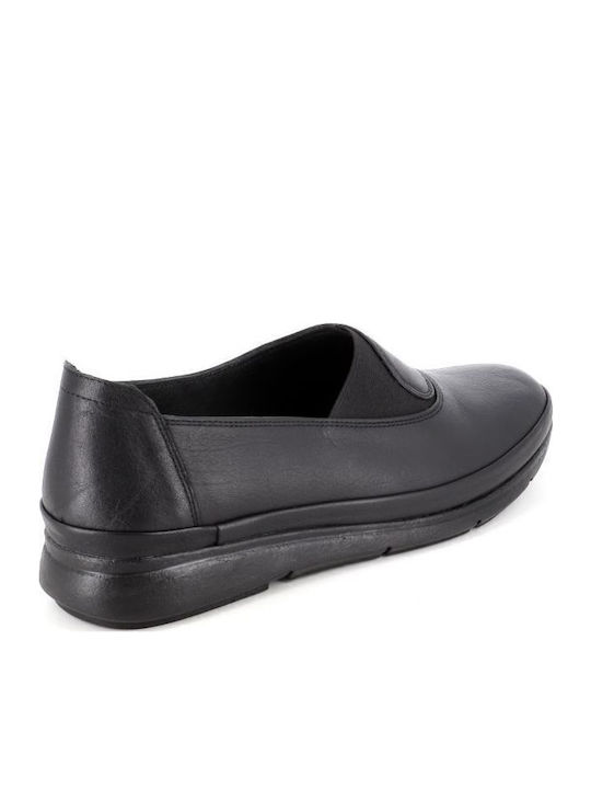 Γυναικεία Slip-On Δερμάτινα Μαύρα