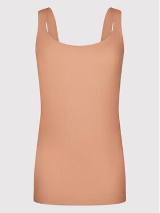 Women's T-Shirt with Spaghetti Strap Beige