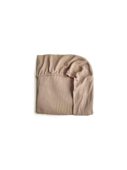 Mushie Baby Bettlaken Für Wiege Baumwolle Angepasst Beige 40x100cm