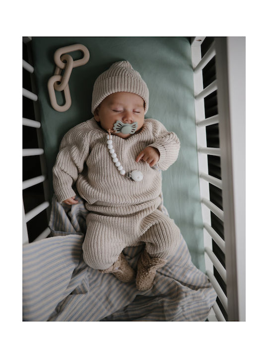 Mushie Baby Bettlaken Für Wiege Baumwolle Angepasst Grün 40x100cm