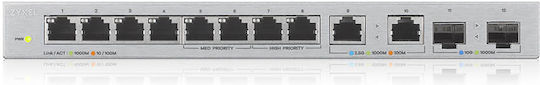 Zyxel Unmanaged L2 Switch with 8 Gigabit (1Gbps) Ethernet Ports and 2 SFP Ports