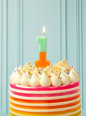 Talking Tables Birthday Candle Number Multicolored BDAY-CANDLE-ORG-1