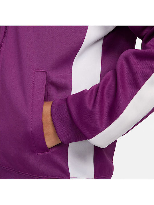 Sportswear Women's Cardigan with Zipper Bold Berry White