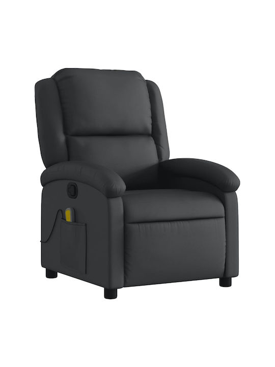 Фотьойл Relax Масаж С поставка за крака от Естествена Кожа Dark 71x86.5x99.5см