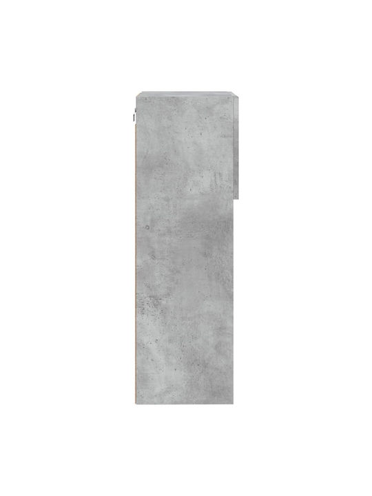 Wand Wohnzimmer Vitrine aus Spanplatte mit Glas & Beleuchtung Grey 40.5x30x90cm