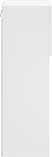 Vitrină Suspendată pentru Sufragerie din Placă Aglomerată, Albă, cu Geam și Iluminare LED 30.5x30x90cm