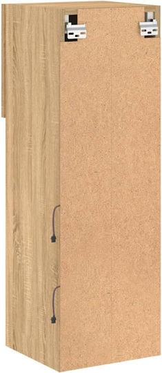 Hängeschrank Wohnzimmer aus Spanplatte mit Beleuchtung Braune 30.5x30x90cm