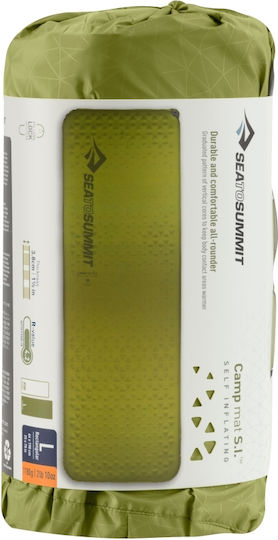 Sea to Summit Mat Self Inflating Rectangular Self-Inflating Single Camping Sleeping Mat 75x in Green color