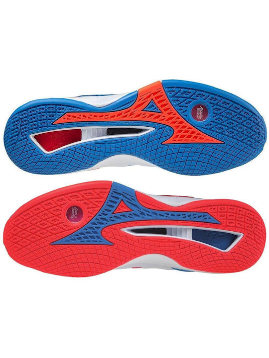 Mizuno Bărbați Pantofi sport Handbal White / Ignition Red / French Blue