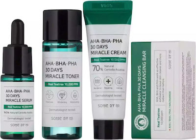 Some By Mi Aha Bha Pha 30 Days Miracle Starter Kit Skin Care Set for Moisturizing with Serum , Face Cleanser & Face Cream