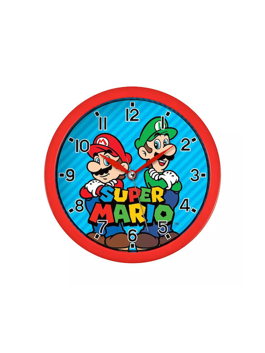 Disney Детски стенен часовник Super Mario 25εκ.
