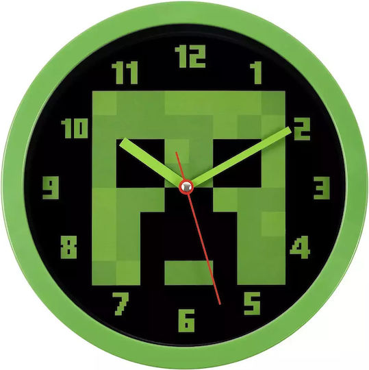 Disney Kids Wall Clock Minecraft Creeper 25cm