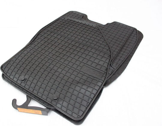 Refref Set of Front and Rear Mats 4pcs Tray Type for Honda Civic 2006-2012 Black