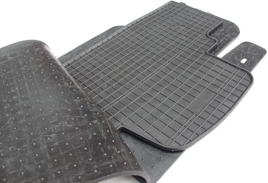 Refref Set of Front and Rear Mats 4pcs Tray Type for Kia Sorento Hyundai Santa Fe 2015+ Black