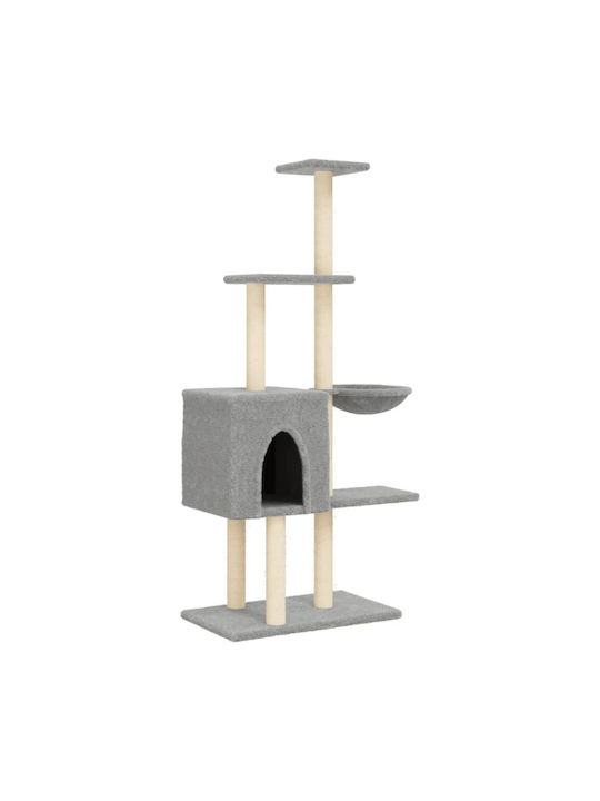 vidaXL Cat Scratching Post Cat Trees Gray 72x34.5x145cm.