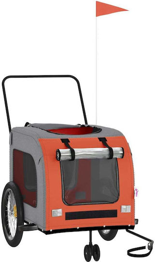 vidaXL Dog Carrying Orange Bicycle Trailer for 45kg Pets L134xW73xH68cm