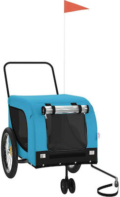 vidaXL Dog Carrying Blue Bicycle Trailer for 45kg Pets L134xW74xH68cm