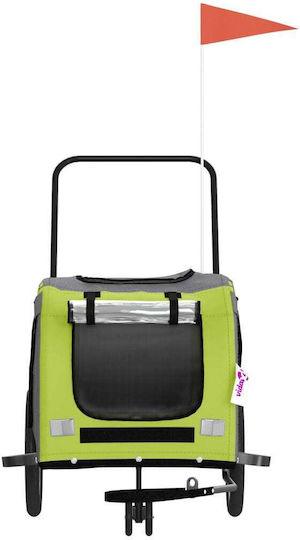 vidaXL Dog Carrying Green Bicycle Trailer for 45kg Pets L134xW72xH68cm