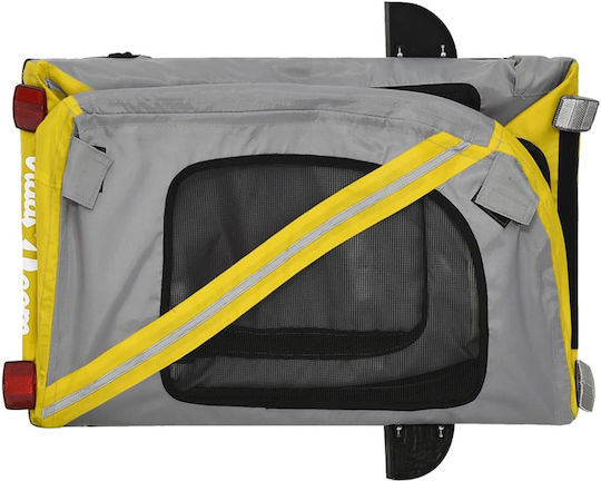 vidaXL Dog Carrying Yellow Bicycle Trailer for 45kg Pets L134xW72xH68cm