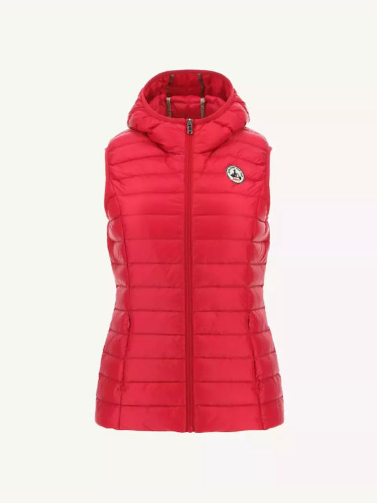 Just Over The Top Women's Short Puffer Jacket for Winter Red