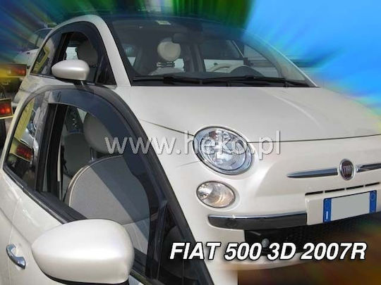 Set of Windbreakers Front and Rear Car Dark Fime for Fiat 500 4pcs