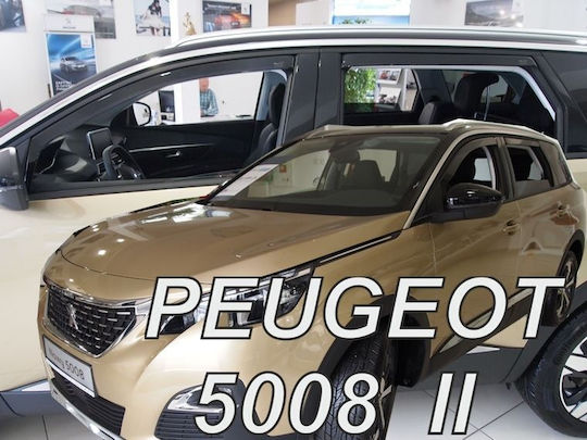 Set of Windbreakers Front and Rear Car Dark Fime for Peugeot 5008 4pcs