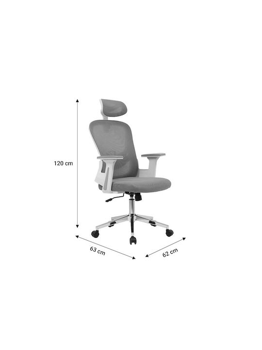 Pakketo Ignatius Executive Chair With Adjustable Arms Light Grey