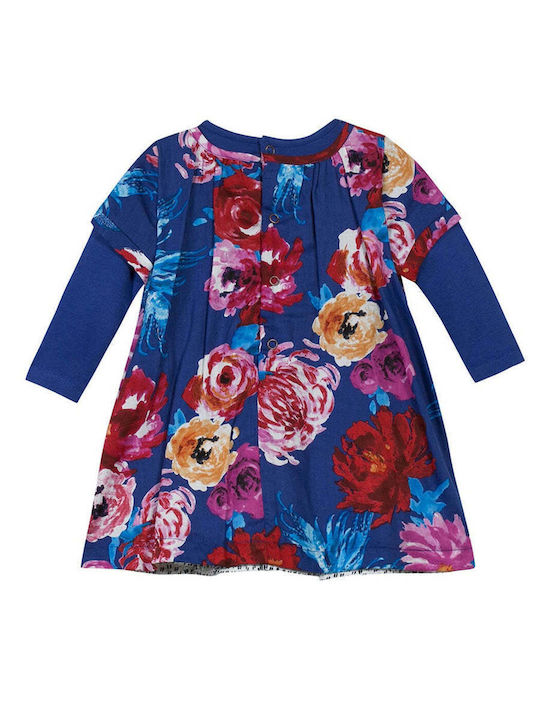 Catimini Kids Dress Floral Long Sleeve BLUE CG30023-45