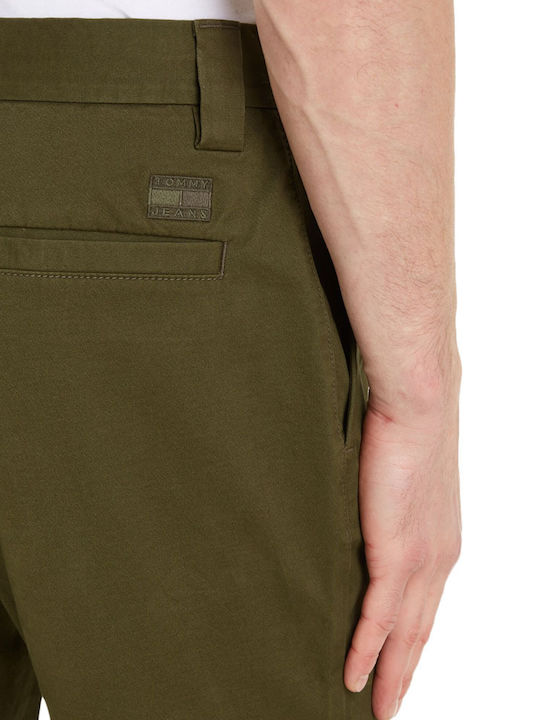 Мъжко Панталон Чинос Еластичен Tapered Каки