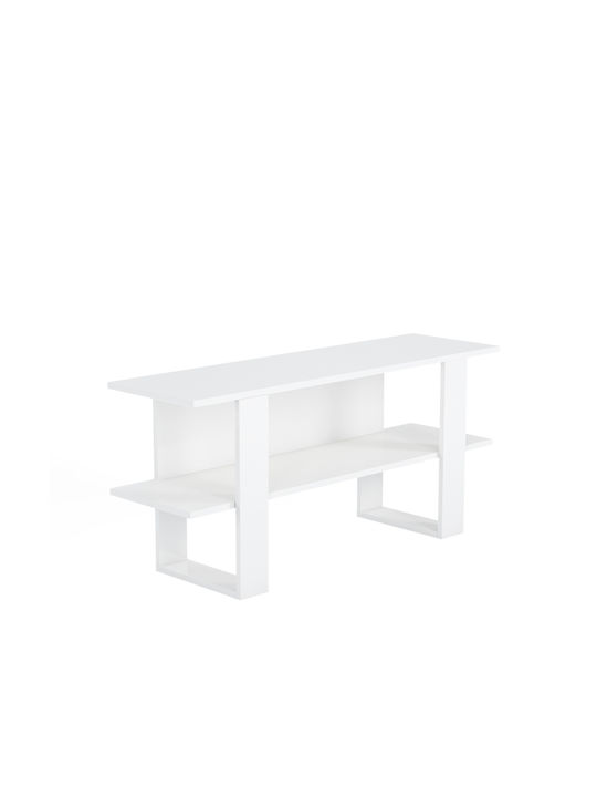 TV Stand Wooden Aunios White L120xW35xH55cm