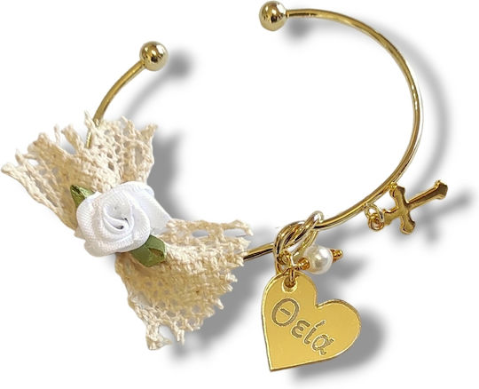 The Art of Beading Christening Charm Handcuff Metal White 1 Piece