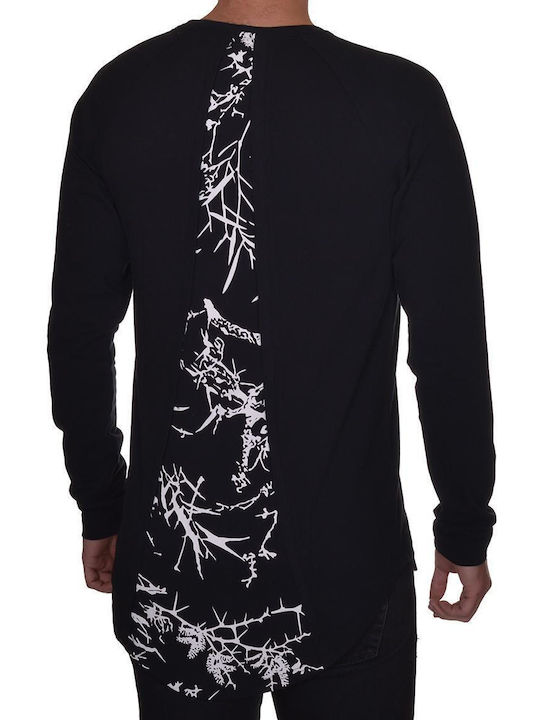 Peacock Men's Long Sleeve Blouse BLACK