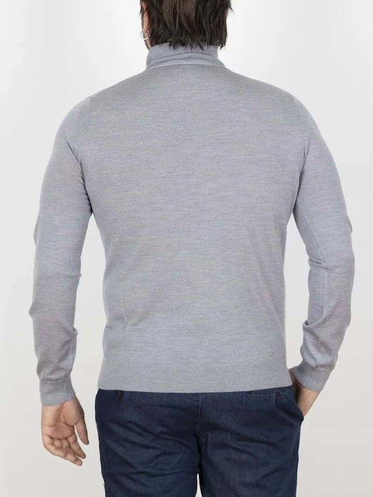 Arnaldo Adiansi Men's Long Sleeve Blouse Turtleneck Gray