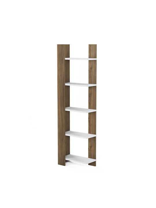 Bookcase Ebora White/Cardamom 45x25x160cm