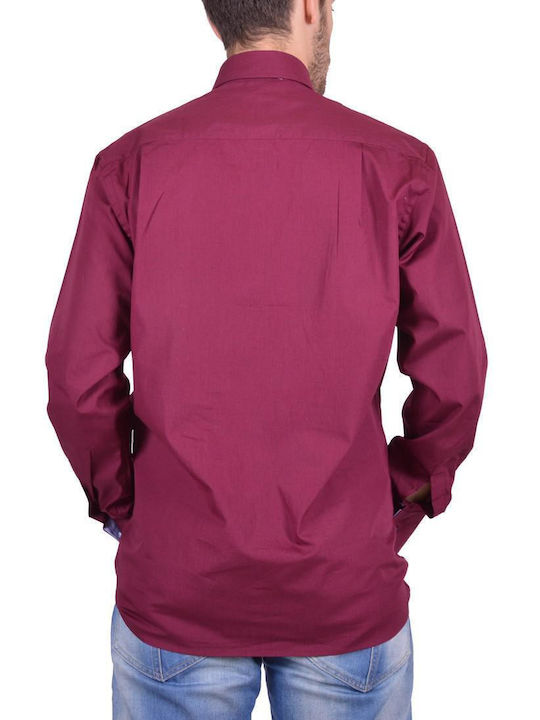 Truzi Men's Shirt Long Sleeve Bordeaux.