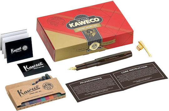 Kaweco Sport Подредба Писалка Medium Кафява Дървена с Червено Мастило