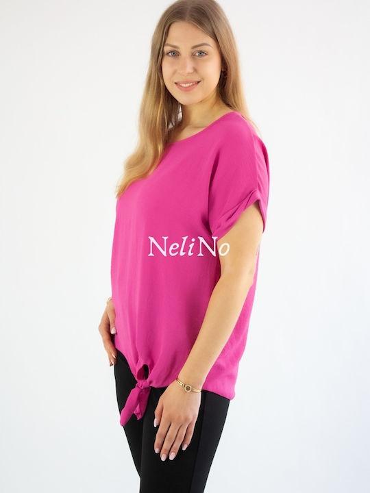 Brak Women's Blouse Short Sleeve Fuchsia