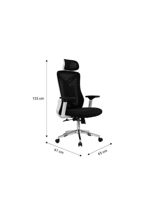 Pakketo Andrew Executive Office Chair With Recline And Adjustable Arms Black-White