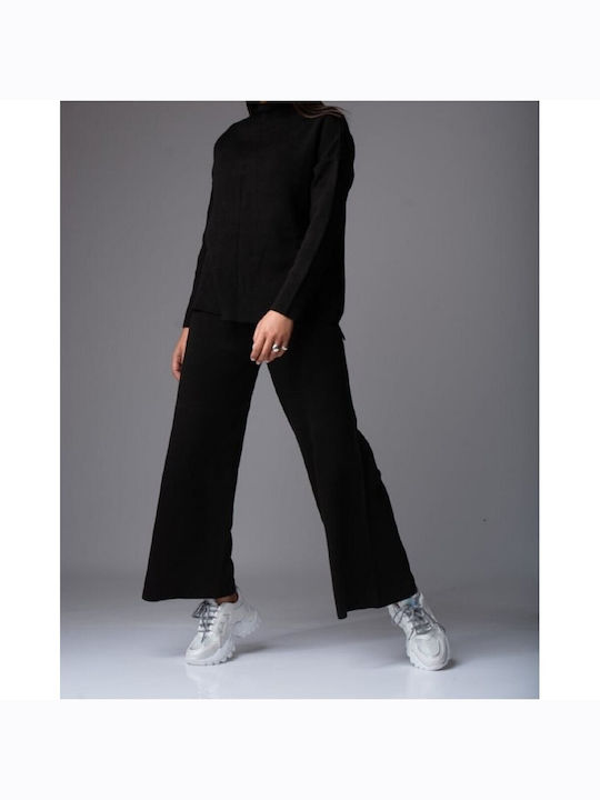 Peccato Femei Negru Set cu Pantaloni