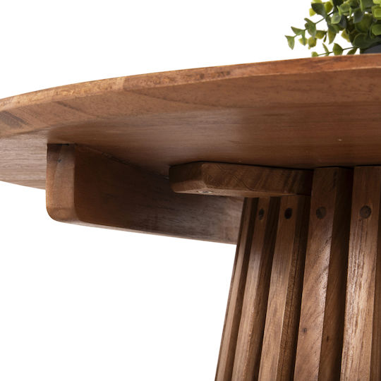 Round Table Dining Room from Solid Wood Natural 80x80x75cm