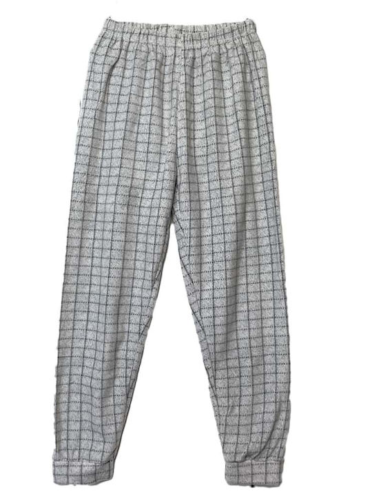 Stasera Men's Winter Fleece Checked Pajamas Set GRI