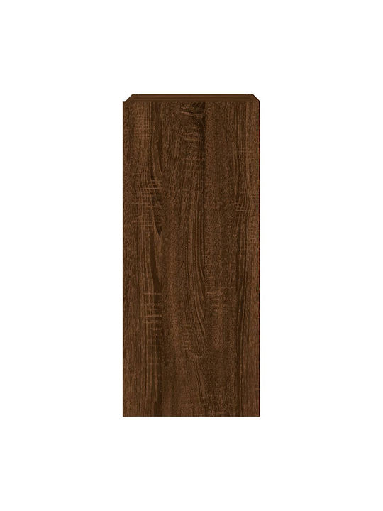 Wand Wohnzimmer Vitrine aus Spanplatte mit Glas & Beleuchtung Brown Oak 30.5x35x70cm