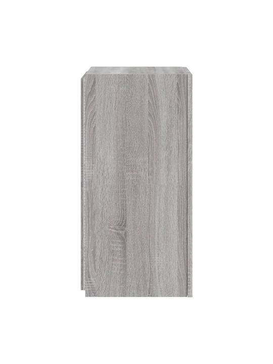 Wand Wohnzimmer Vitrine aus Spanplatte mit Glas & Beleuchtung Grey Sonoma 30.5x35x70cm