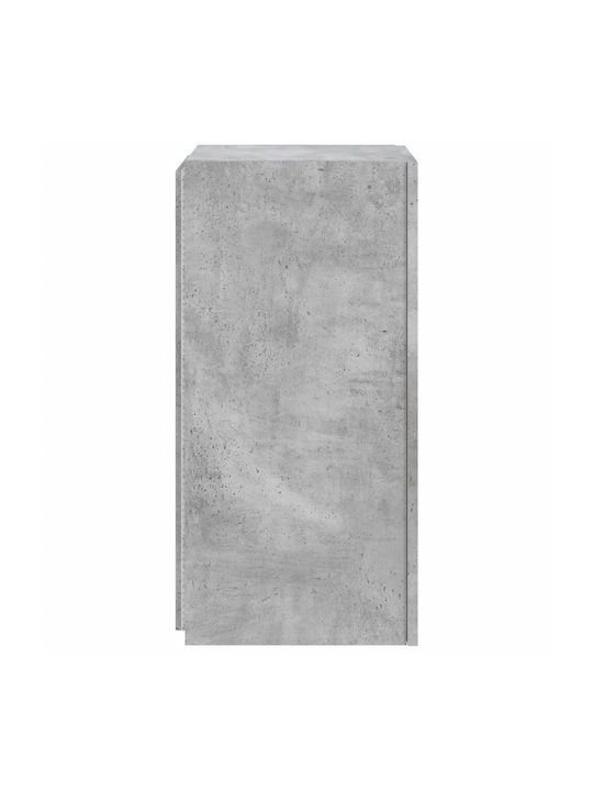 Wand Wohnzimmer Vitrine aus Spanplatte mit Glas & Beleuchtung Grey 30.5x35x70cm