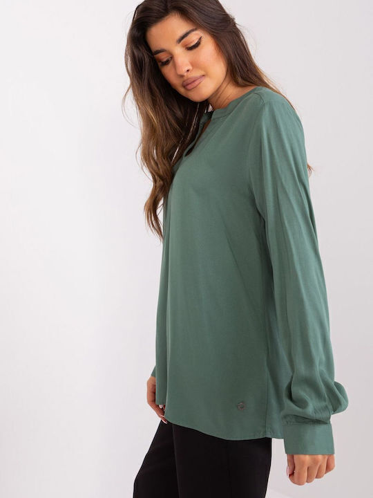 Sublevel Damen Bluse Langärmelig Grün